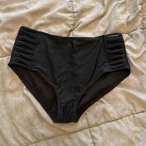 High Waisted Black Bikini Bottom w/ Side Cut Outs